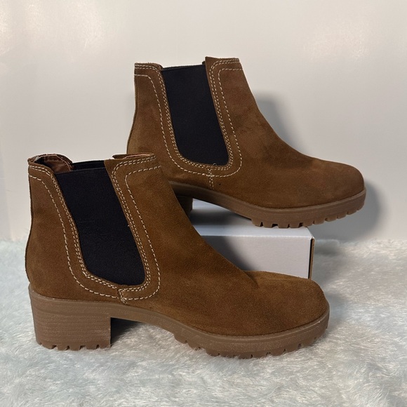 ASOS Brown Ankle Boots with Chunky Heel and Elastic Panels 🤎🤎 - Picture 1 of 7